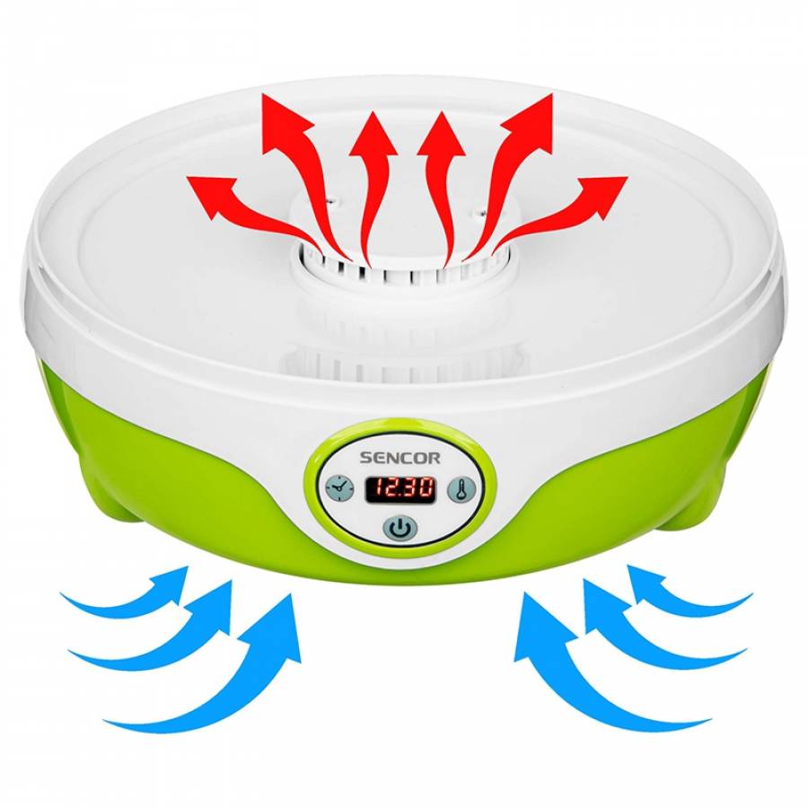 Deshidrator alimente transparent, modern, putere 240W, verde