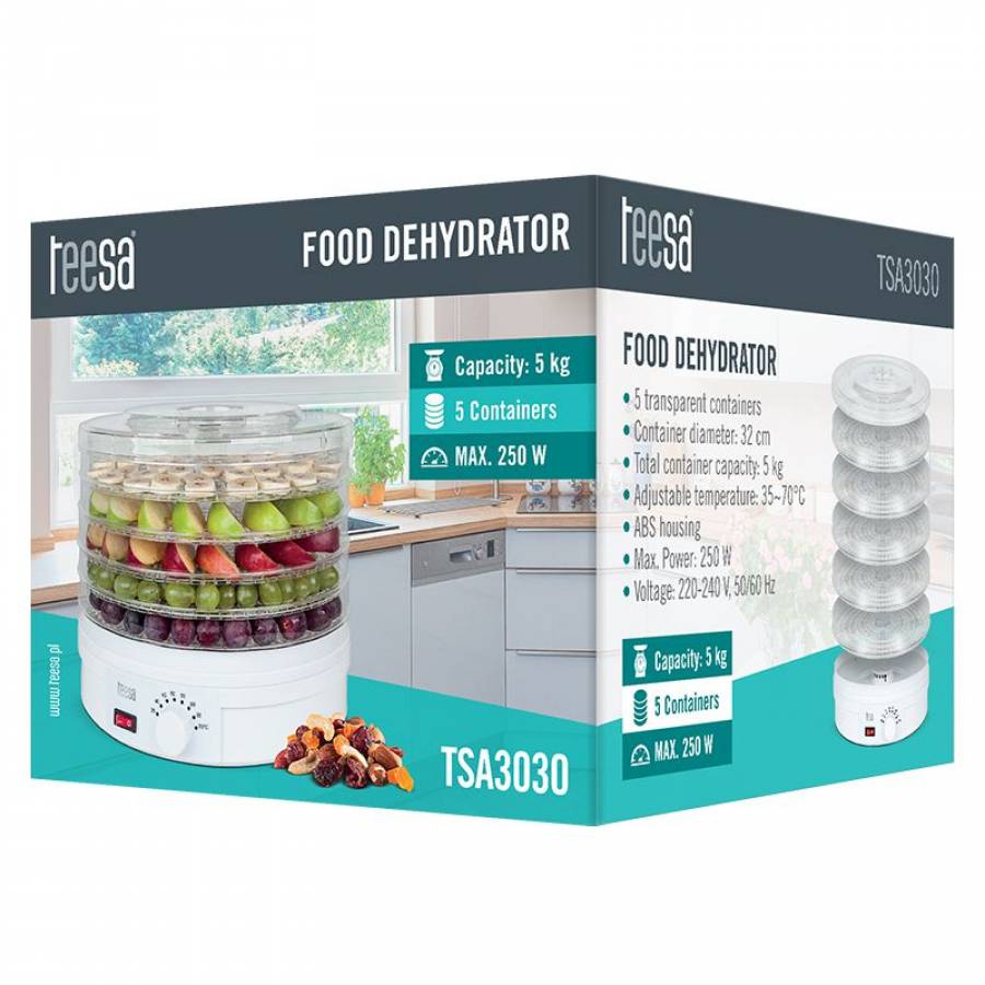 Deshidrator fructe/legume/ciuperci Teesa - Capacitate 5 kg