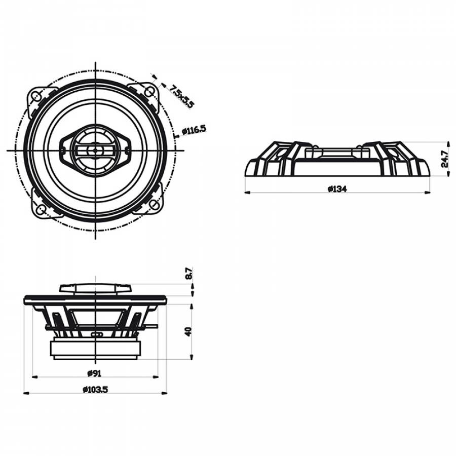 Difuzor Auto 2 Cai 28mm 60w Membrană Cauciuc