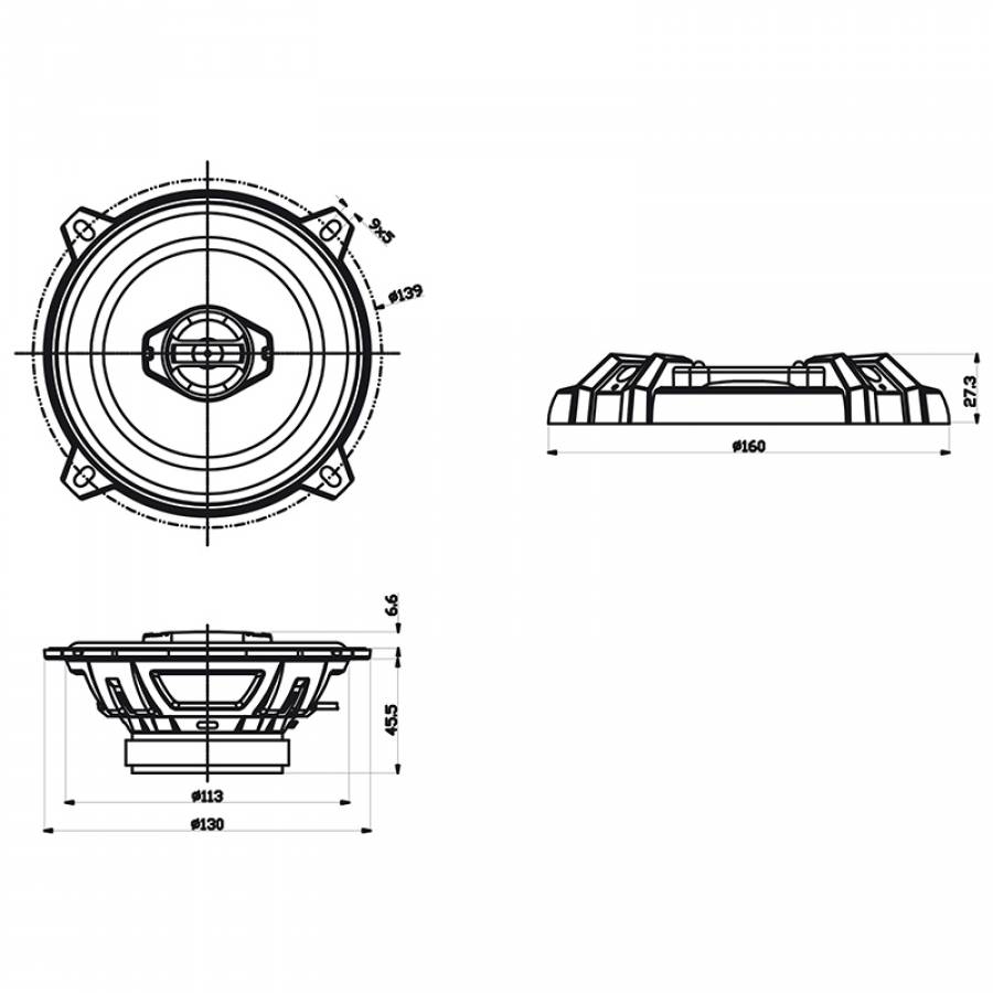 Difuzor auto 2 cai 28mm 75W - Specificatii tehnice