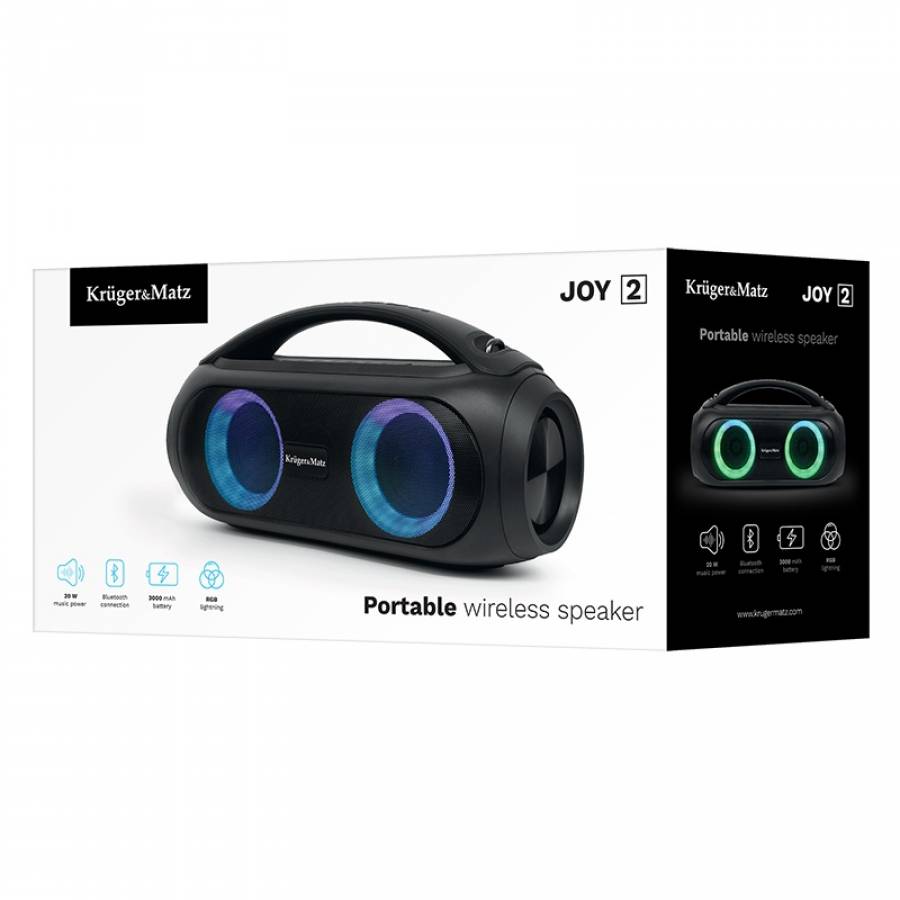 Difuzor portabil wireless Kruger & Matz, lumina RGB, 20W