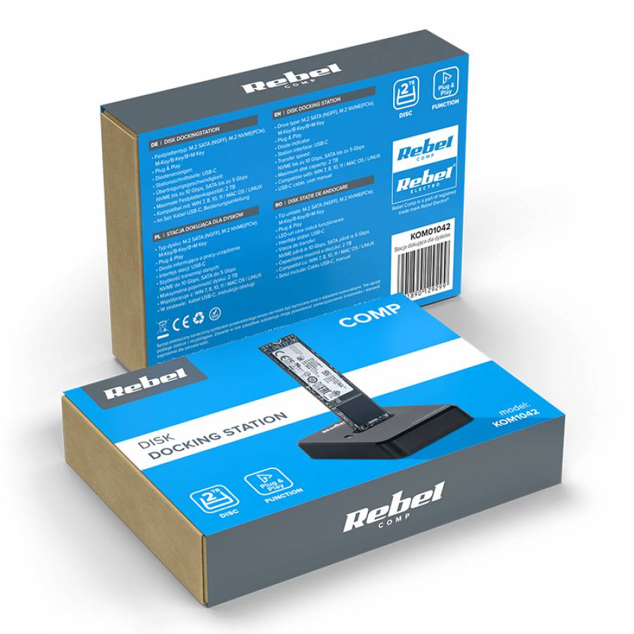Statie de Andocare NVMe M2 USB Tip-C Rebel