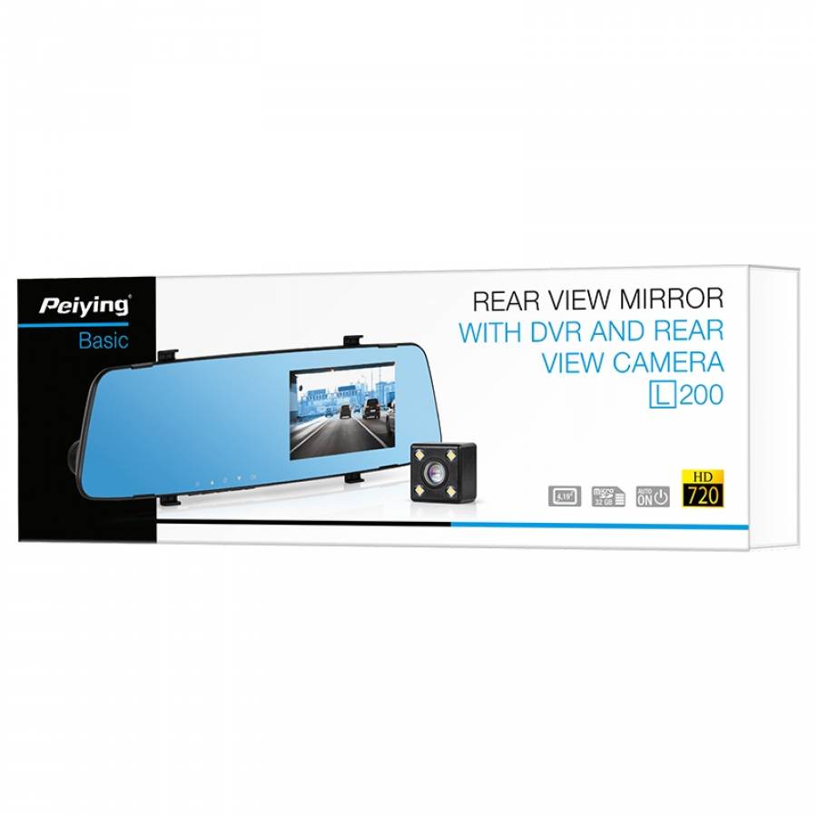 Dvr Auto + Camera Oglinda, L200 - Peiying Simplu