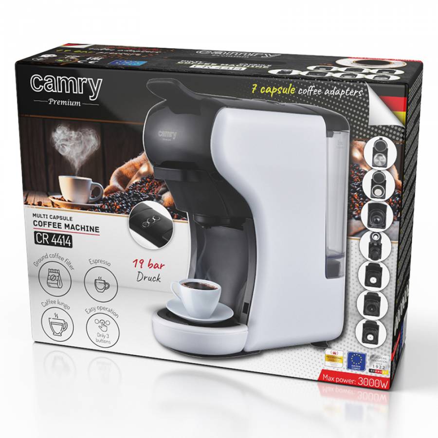 Espressor 19 Bar Multi Capsule Cr 4414 Alb Camry