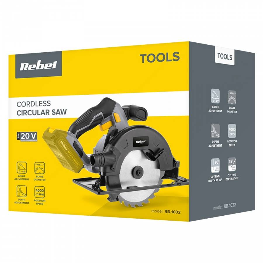 Fierastrau circular mana Rebel 20v, fara accu