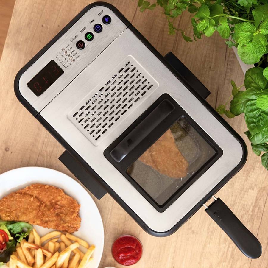 Friteuza Oțel Inoxidabil Control Temperatură, Capacitate 3,2L, Putere 2200W