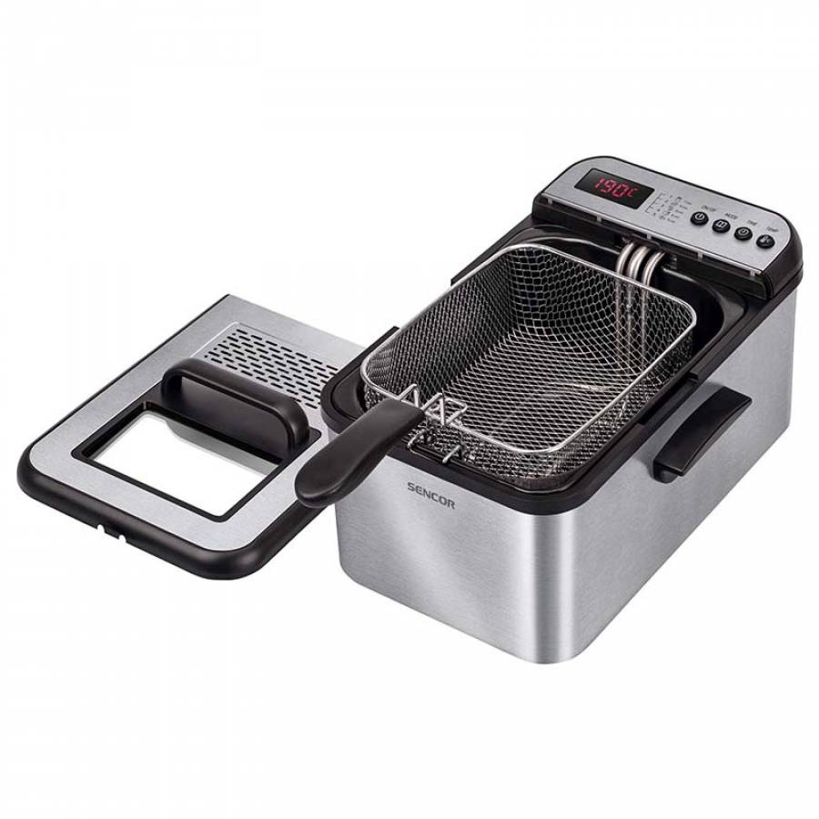 Friteuza Oțel Inoxidabil Control Temperatură, Capacitate 3,2L, Putere 2200W