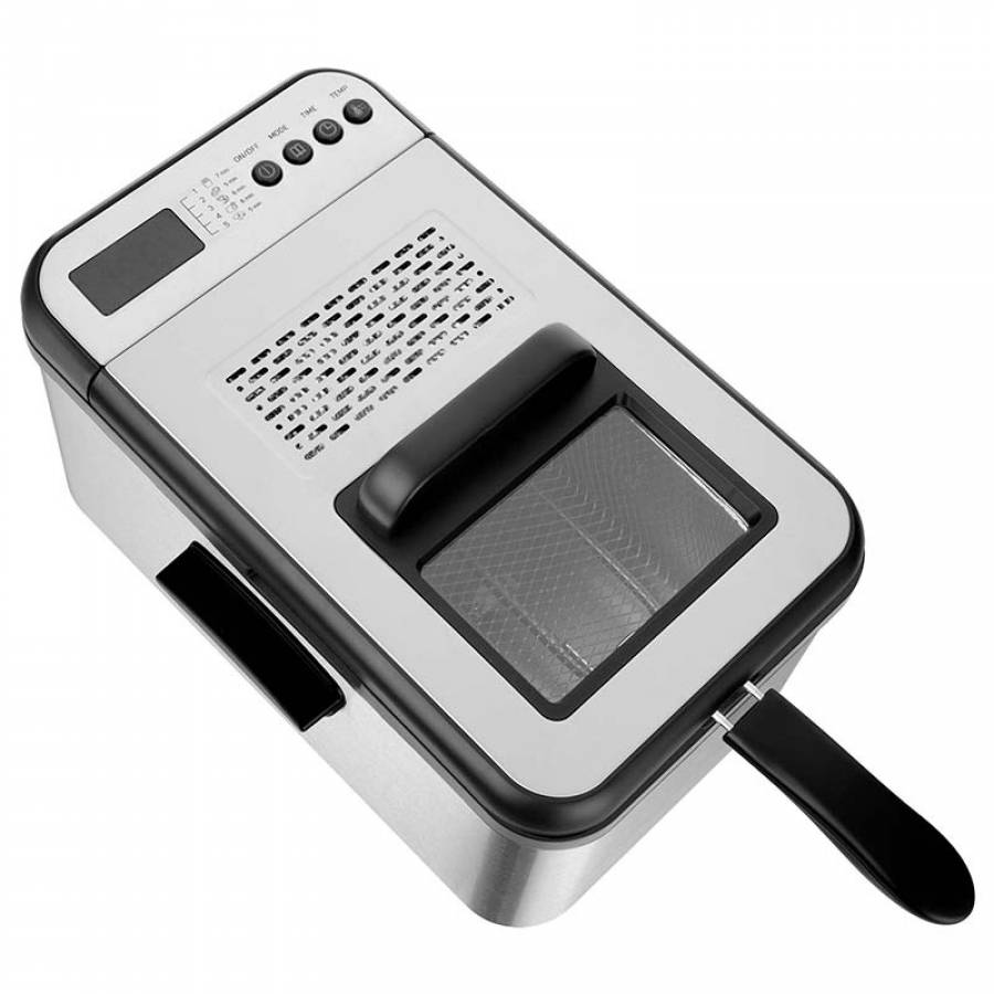 Friteuza Oțel Inoxidabil Control Temperatură, Capacitate 3,2L, Putere 2200W