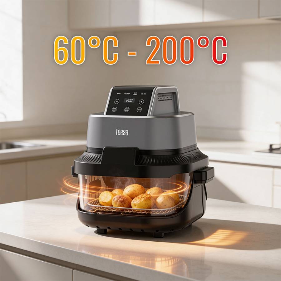 Friteuza Aer Airfryer 4l+1.5l 1500w Sticla Teesa