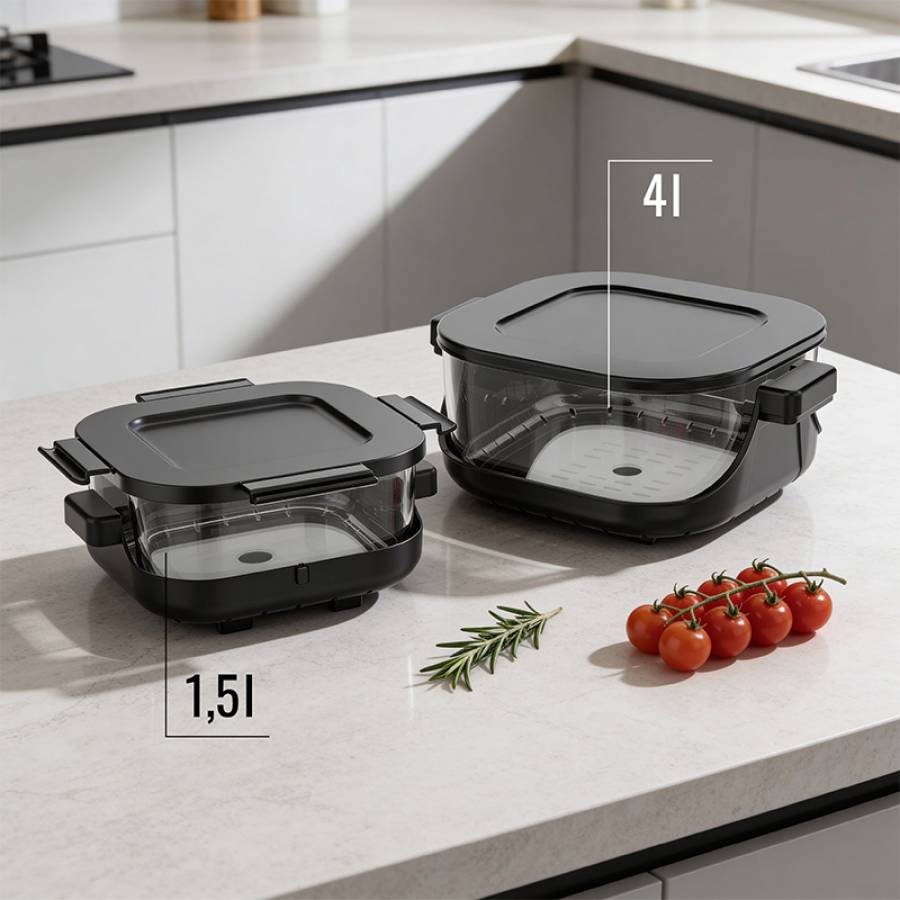 Friteuza Aer Airfryer 4l+1.5l 1500w Sticla Teesa