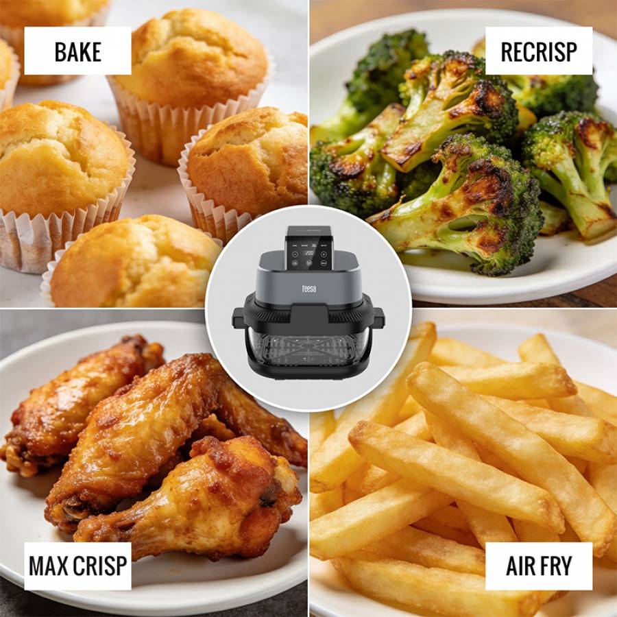 Friteuza Aer Airfryer 4l+1.5l 1500w Sticla Teesa