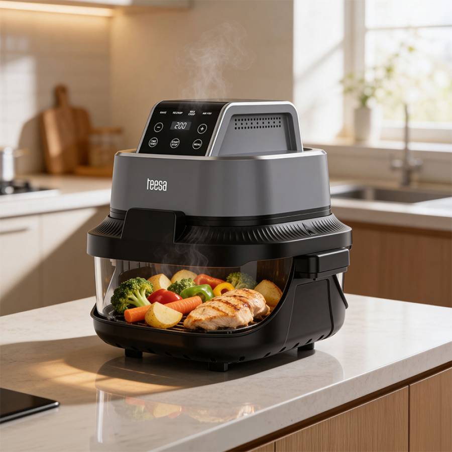 Friteuza Aer Airfryer 4l+1.5l 1500w Sticla Teesa