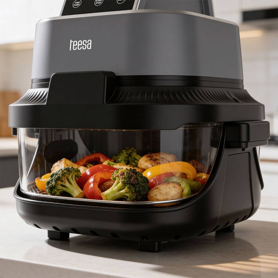 Friteuza Aer Airfryer 4l+1.5l 1500w Sticla Teesa