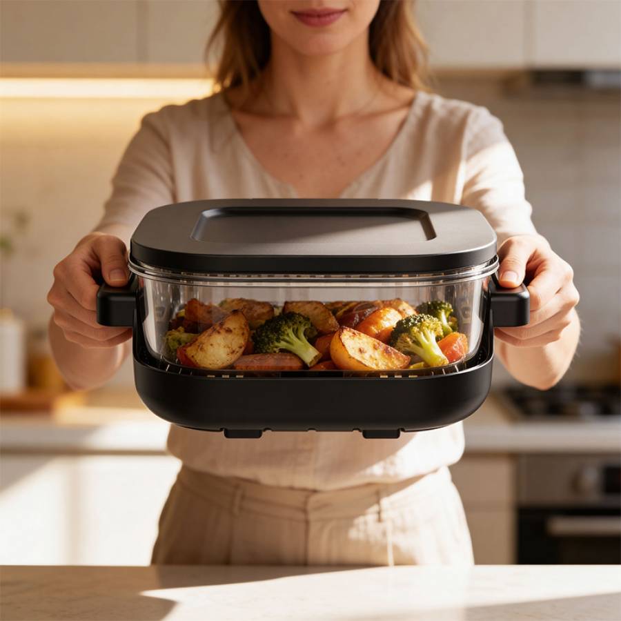 Friteuza Aer Airfryer 4l+1.5l 1500w Sticla Teesa