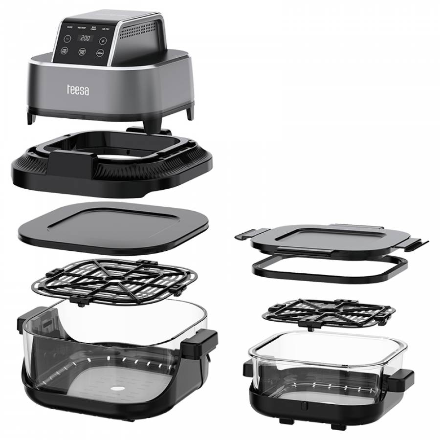 Friteuza Aer Airfryer 4l+1.5l 1500w Sticla Teesa