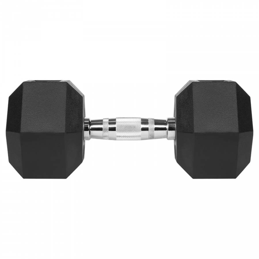Gantere Hex Fonta Cauciucata 2x15kg Rebel Fitness