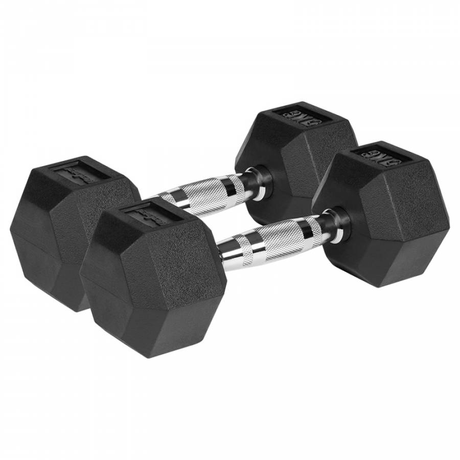 Gantere Hex Fonta Cauciucata 2x5kg Rebel Activ