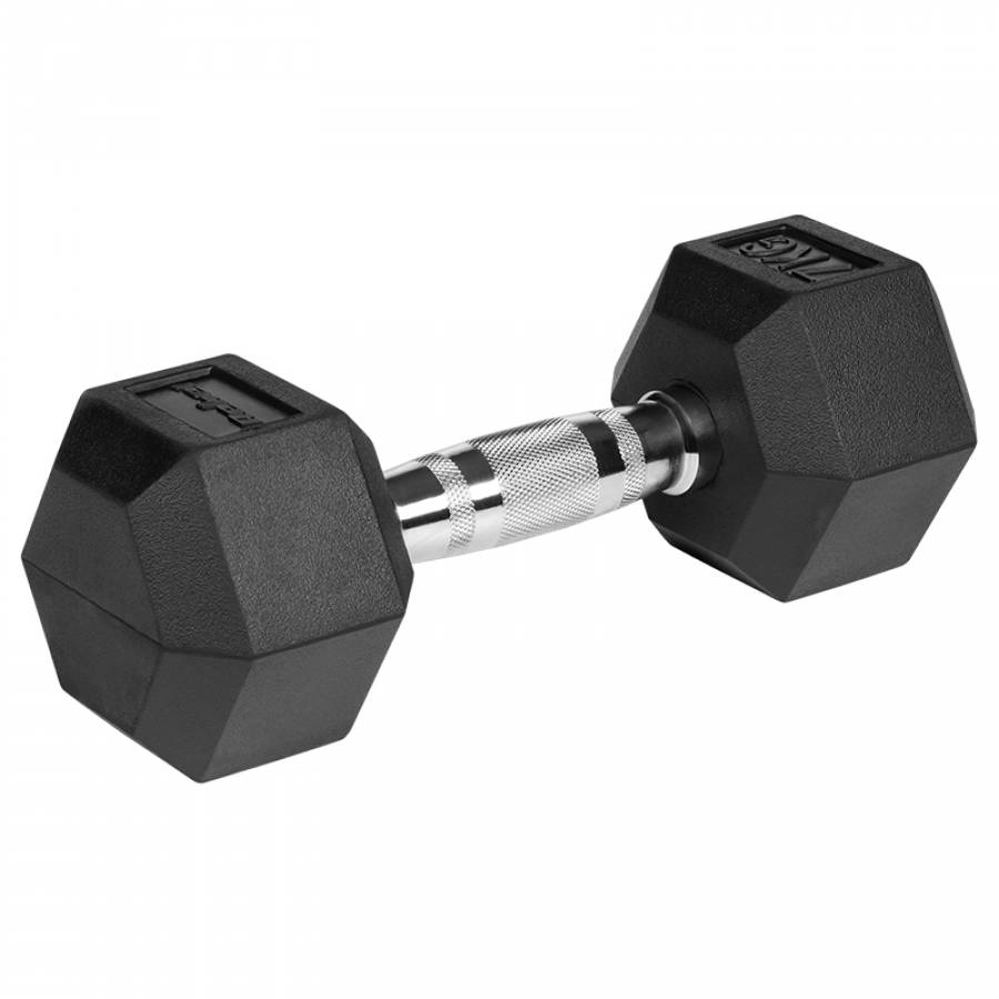 Cutie Greutati Dumbbell Hex Fonta Cauciucata 2x7kg Rebel Activ