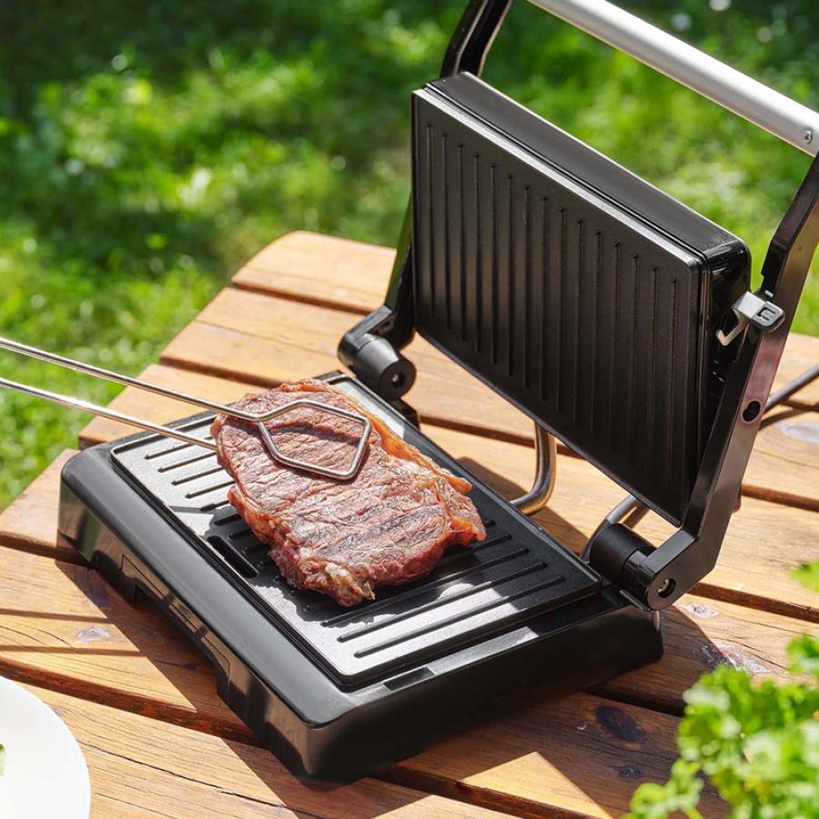 Gratar Electric Sencor otel inoxidabil, 1000 W, Negru