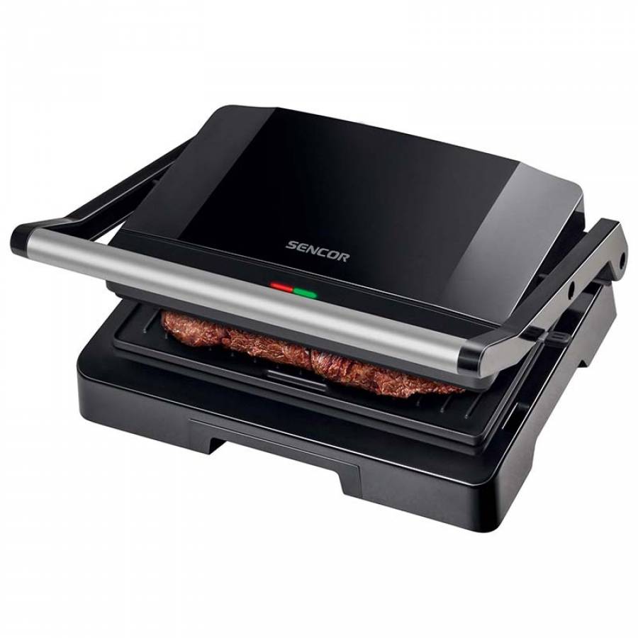 Gratar Electric Sencor otel inoxidabil, 1000 W, Negru