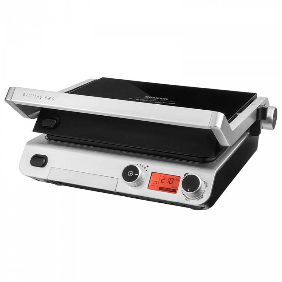 Gratar Electric Sencor 2000 W, Senzor automat gatit, Anti-alunecare, Negru