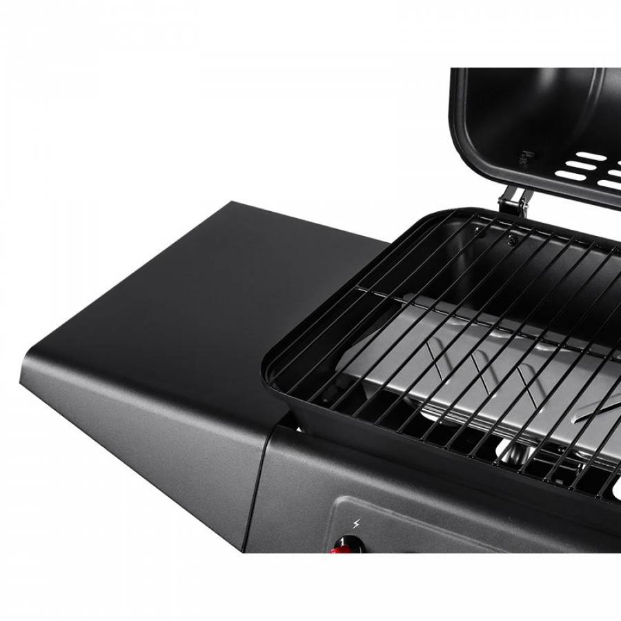Grill cu 2 arzatoare pe gaz, putere 5kW, negru