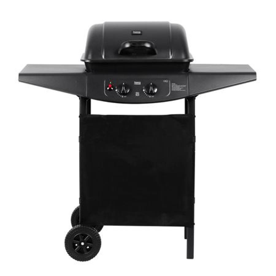 Grill cu 2 arzatoare pe gaz, putere 5kW, negru