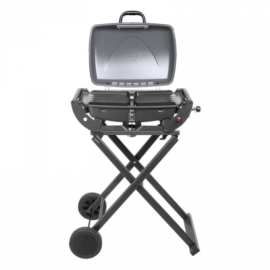 Grill Gaz Portabil Pliabil cu Putere 3,6kW, Inaltime Reglabila, Negru