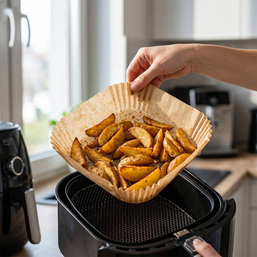 Hartie Pentru Air Fryer Patrat 16cm 100buc Adler