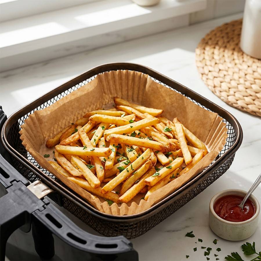 Hartie Pentru Air Fryer Patrat 20cm 100buc Adler