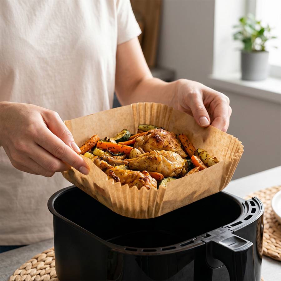 Hartie Pentru Air Fryer Patrat 23cm 100buc Adler