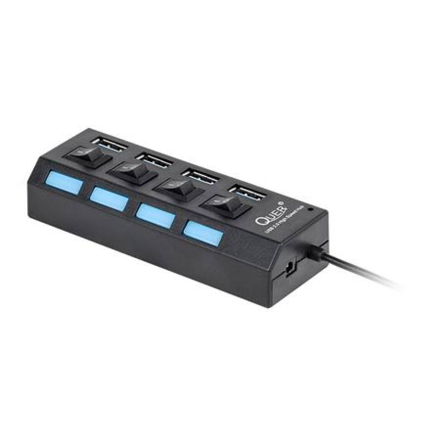 Hub USB 4 Porturi 3.0 Quer Pro Negru
