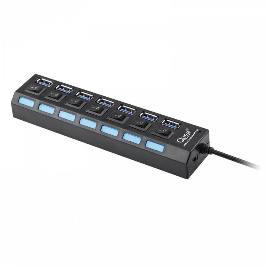 Hub USB 3.0 7 porturi Quer Premium