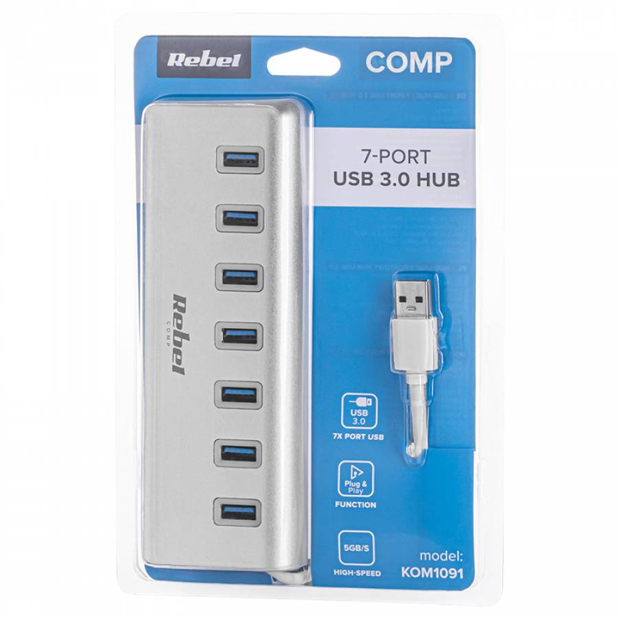 Centrala USB 3.0 7 Porturi Rebellious