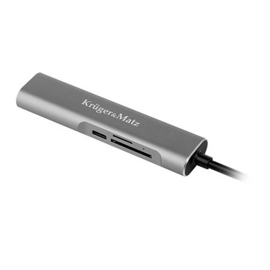 Hub USB Tip C, 5 Porturi, HDMI, USB 3.0, Carduri SD, Micro SD, Argintiu