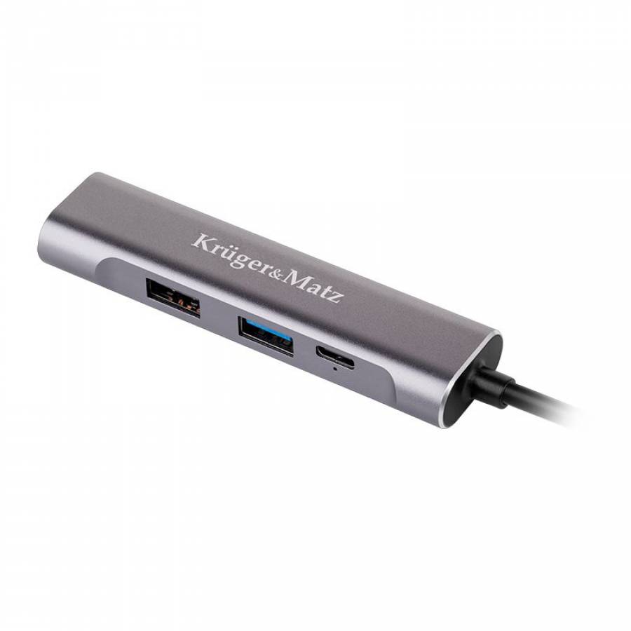 Hub USB 4 Porturi HDMI USB Kruger&Matz Argintiu