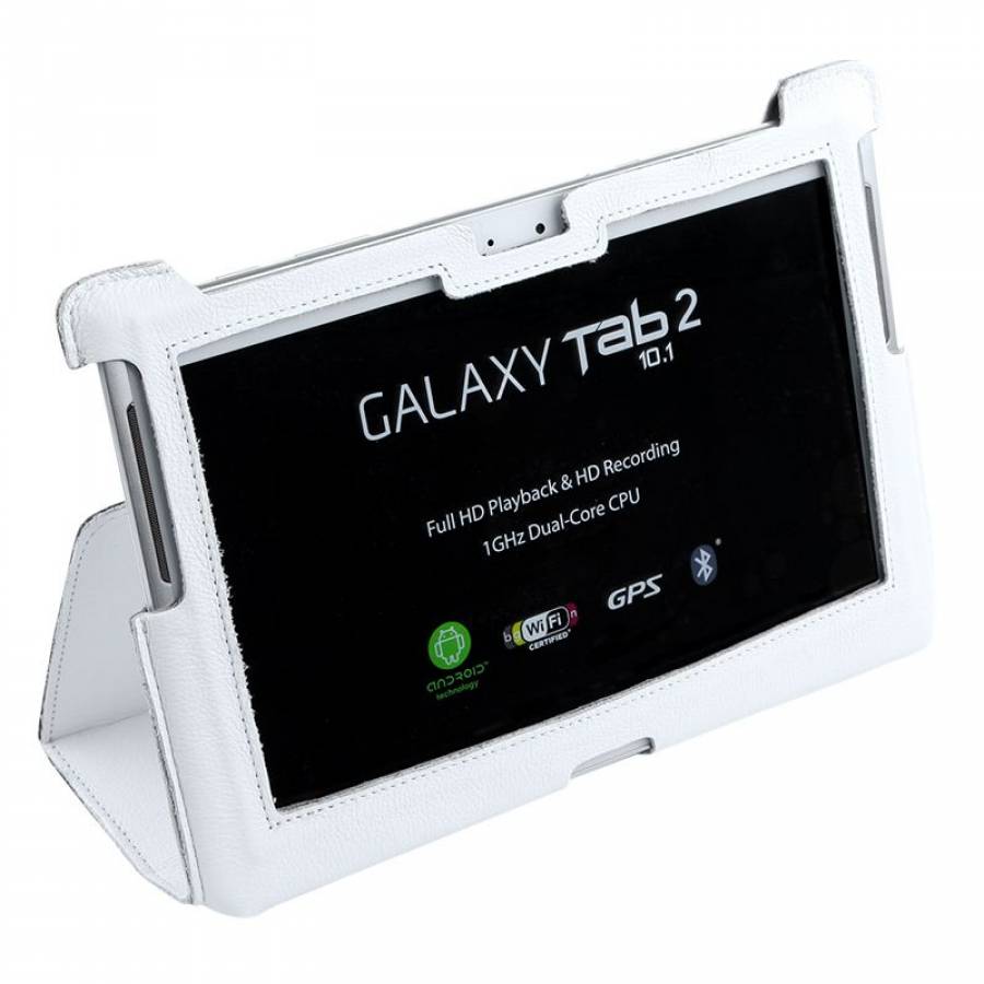 Husa Albă Piele Ecologică pentru Samsung Galaxy Tab