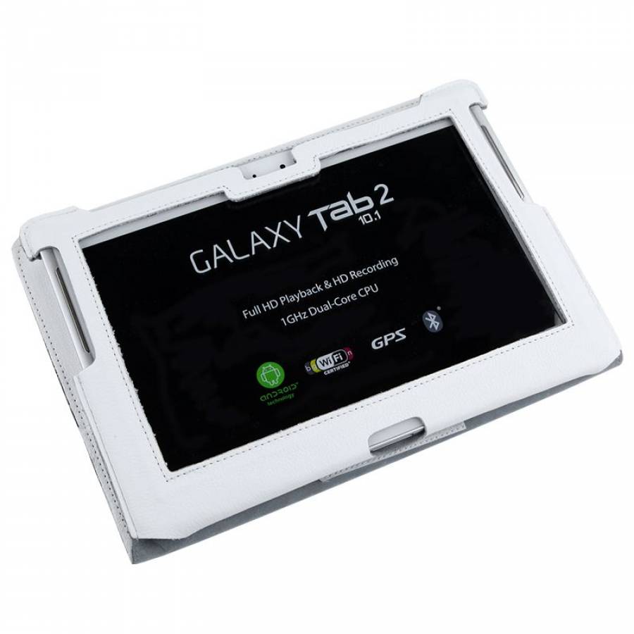 Husa Albă Piele Ecologică pentru Samsung Galaxy Tab