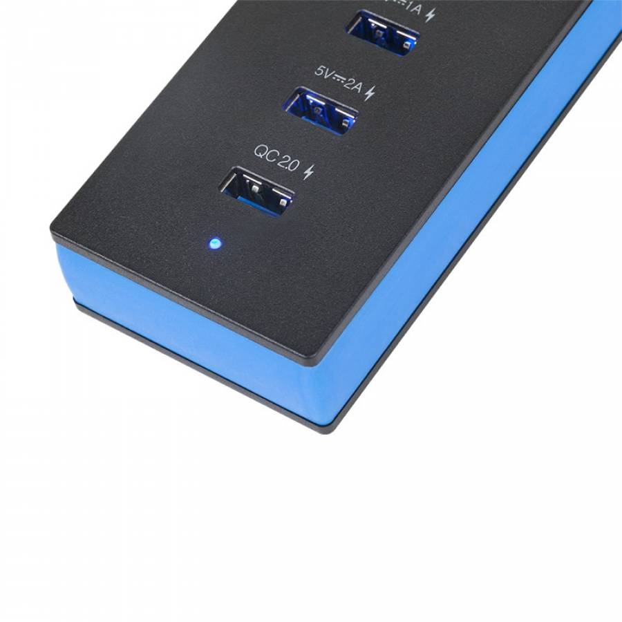 Incarcator USB 4x Porturi, Albastru - Negru
