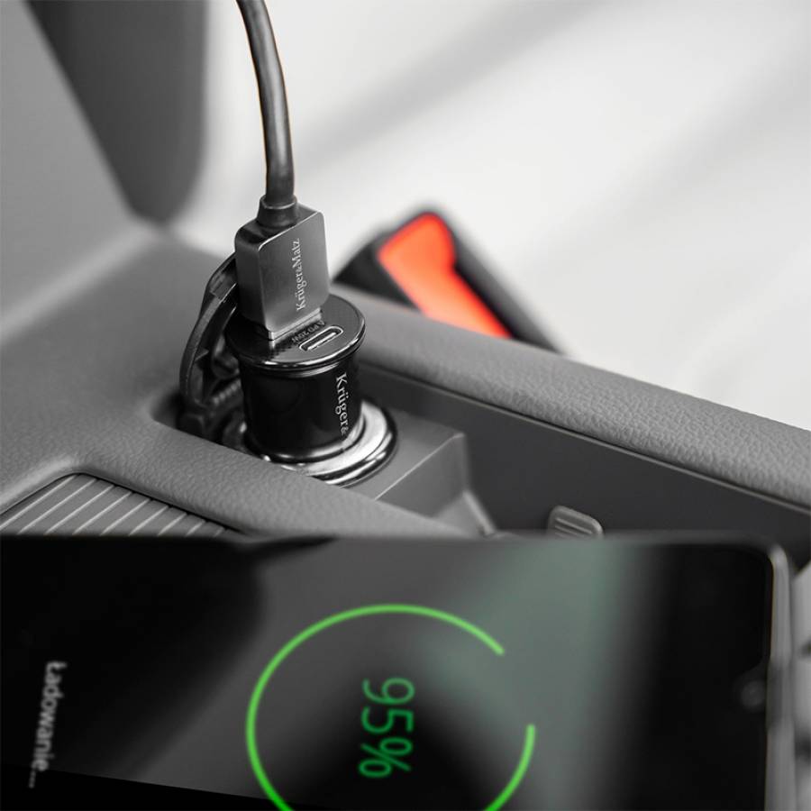 Dual Port Auto Charger USB Tip-C 20W Qualcomm Rapid Charge