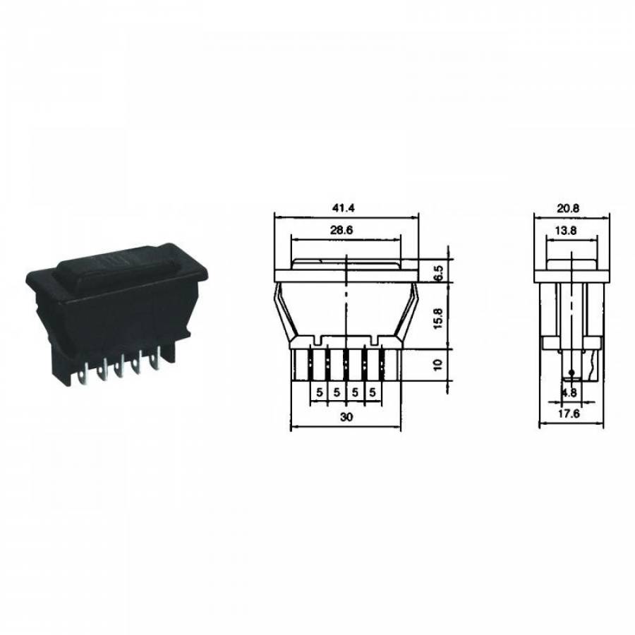 Comutator Deschidere Geam Auto ASW-02, 5 pini, 20A/12VDC.