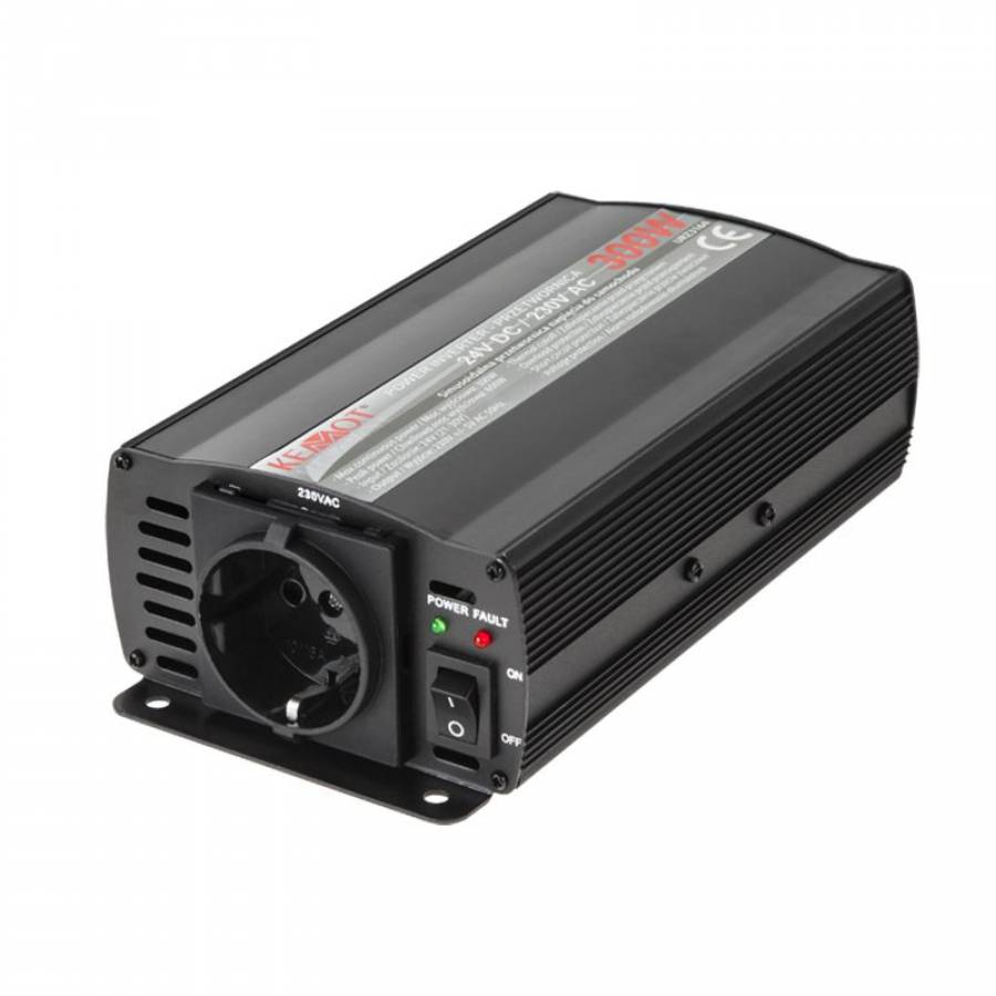 Invertor Kemot 24/230V 300W - Atentie: motoare si aparate tv sensibile