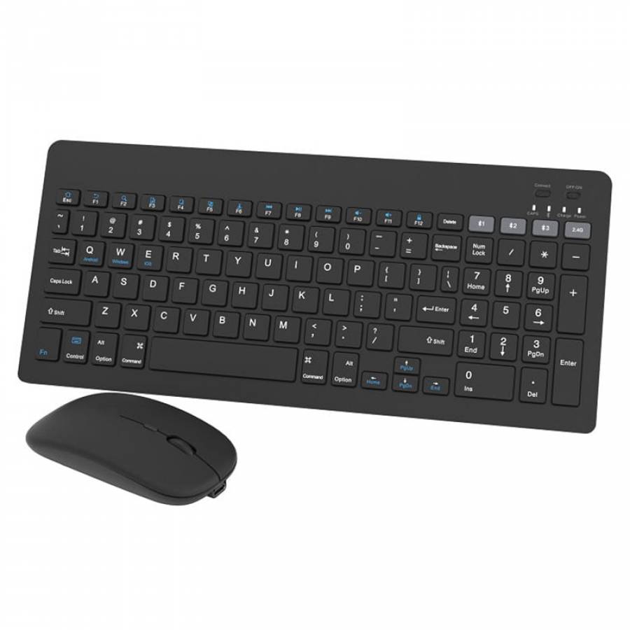 Kit Tastatura Si Mouse Wireless Negru Omega