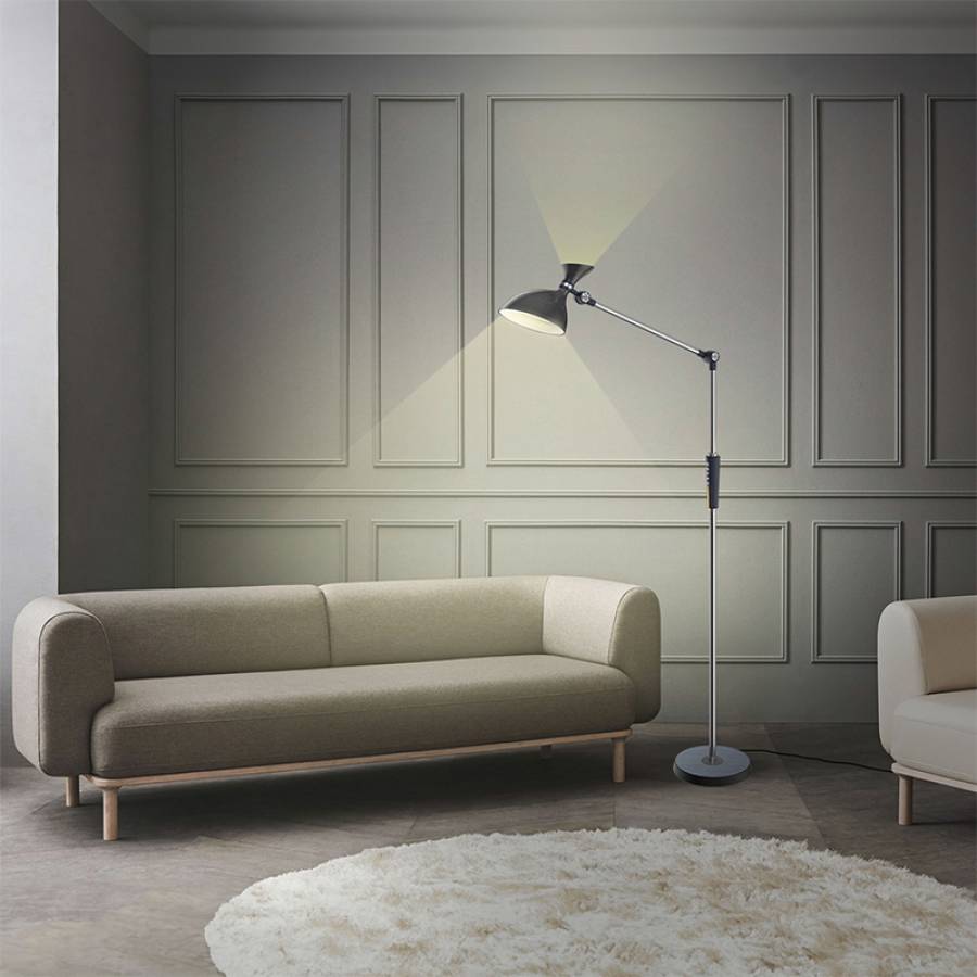 Lampa de Podea Led 12w+3w cu Brat Reglabil