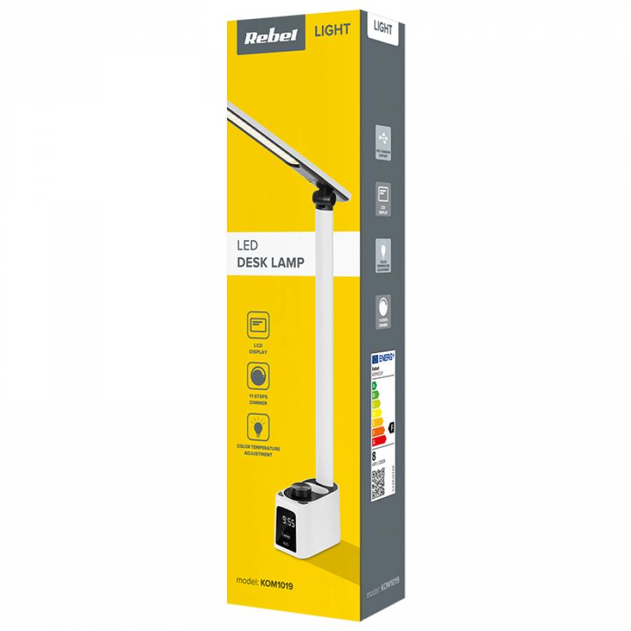 Lampa Led Birou Cu Ceas Qc / Pd Rebel