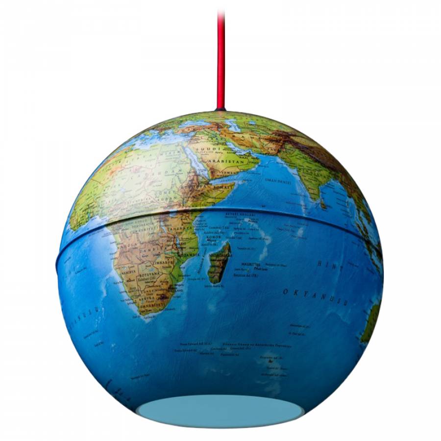 Plafoniera cu design glob pamantesc de 26 cm.