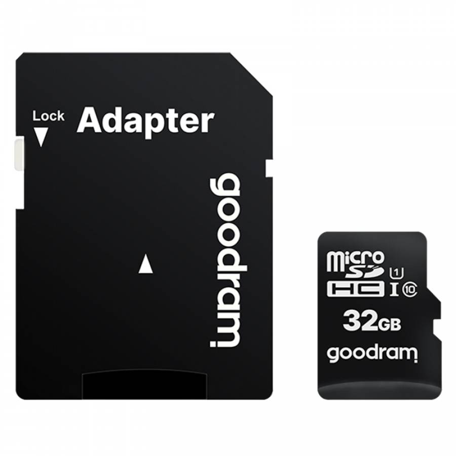 Card memoria 32GB Goodram clasa 10 UHS-I cu adaptor.