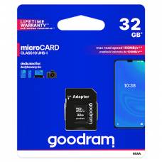 Card memoria 32GB Goodram clasa 10 UHS-I cu adaptor.