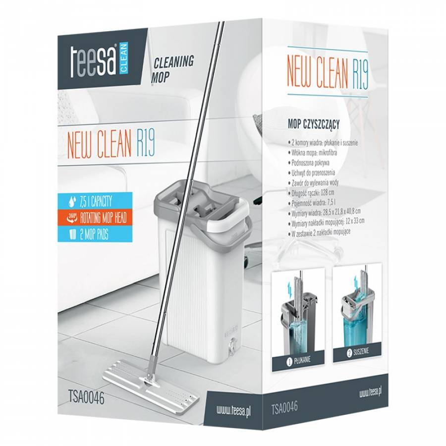 Tesa Mop Galeata Microfibra Noua 7.5l Curatare rápido