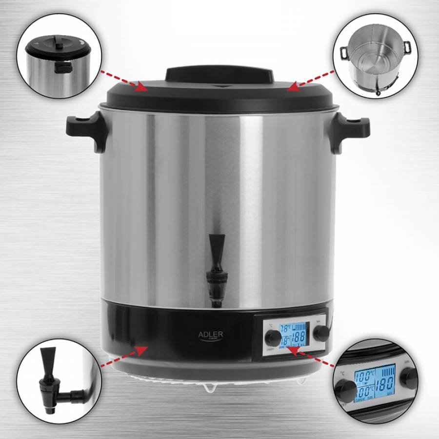 Oala Electrica De Pasteurizare 28l 2600w Ad 4496 Adler